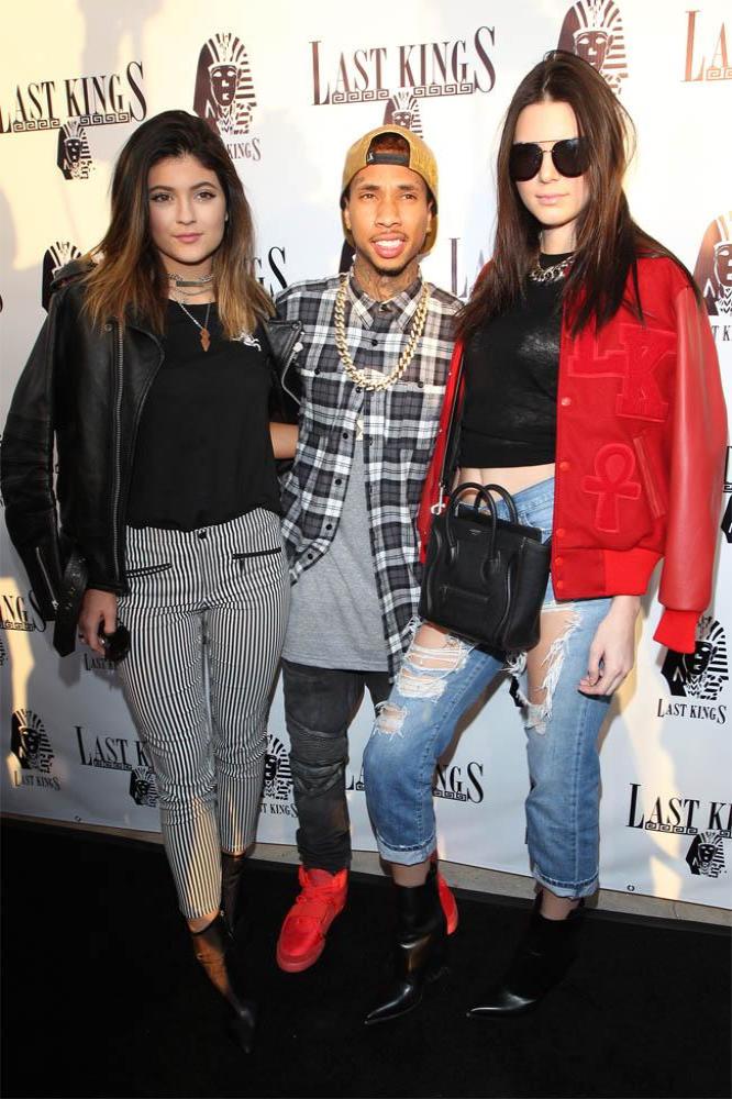 Kylie Jenner with Tyga and Kendall Jenner