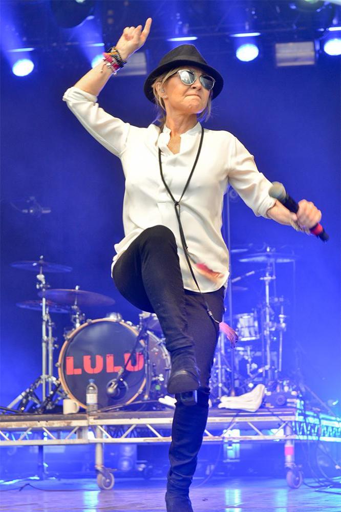 Lulu on stage at Cornbury Festival, Oxfordshire