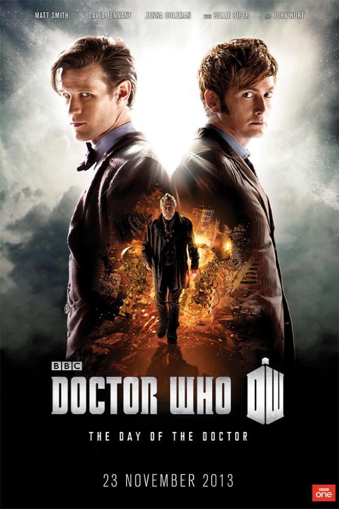 Matt Smith, David Tennant and John Hurt in the Doctor Who 50th anniversary episode poster