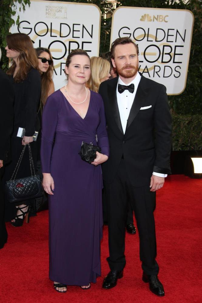 Michael Fassbender and his sister Catherine at the Golden Globes