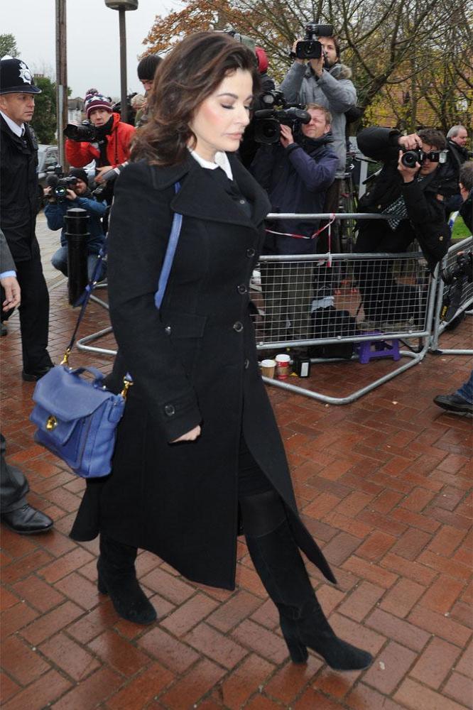 Nigella Lawson walking to court
