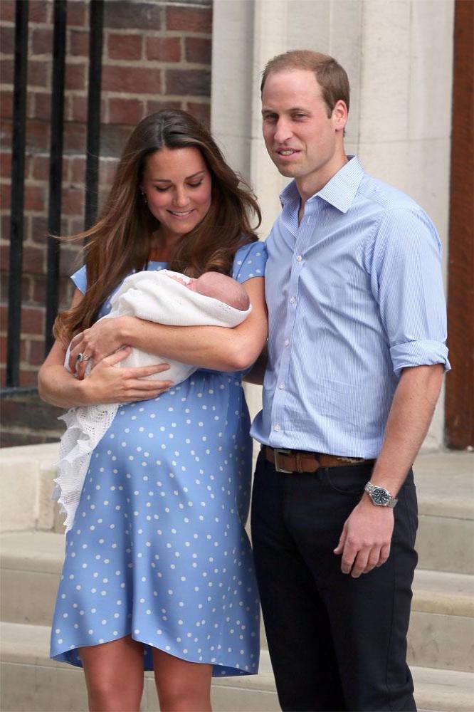 The royals with Prince George in 2013