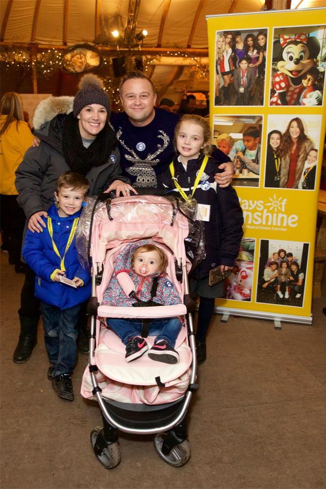 Sam Bailey with her family at Lapland UK