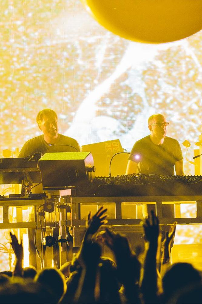 The Chemical Brothers on stage at Apple Music Festival