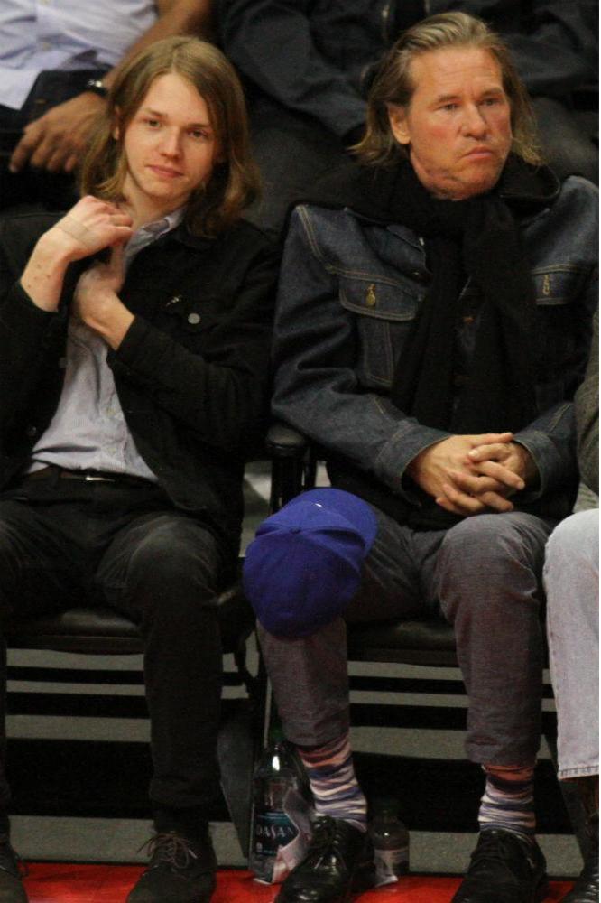 Val Kilmer with his son Jack at the LA Lakers game