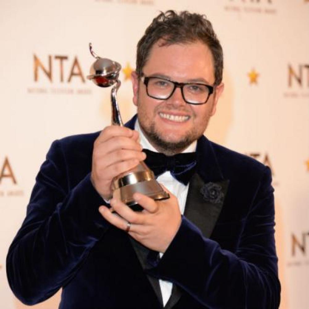 Alan Carr with his Chat Show Host prize at the National Television Awards