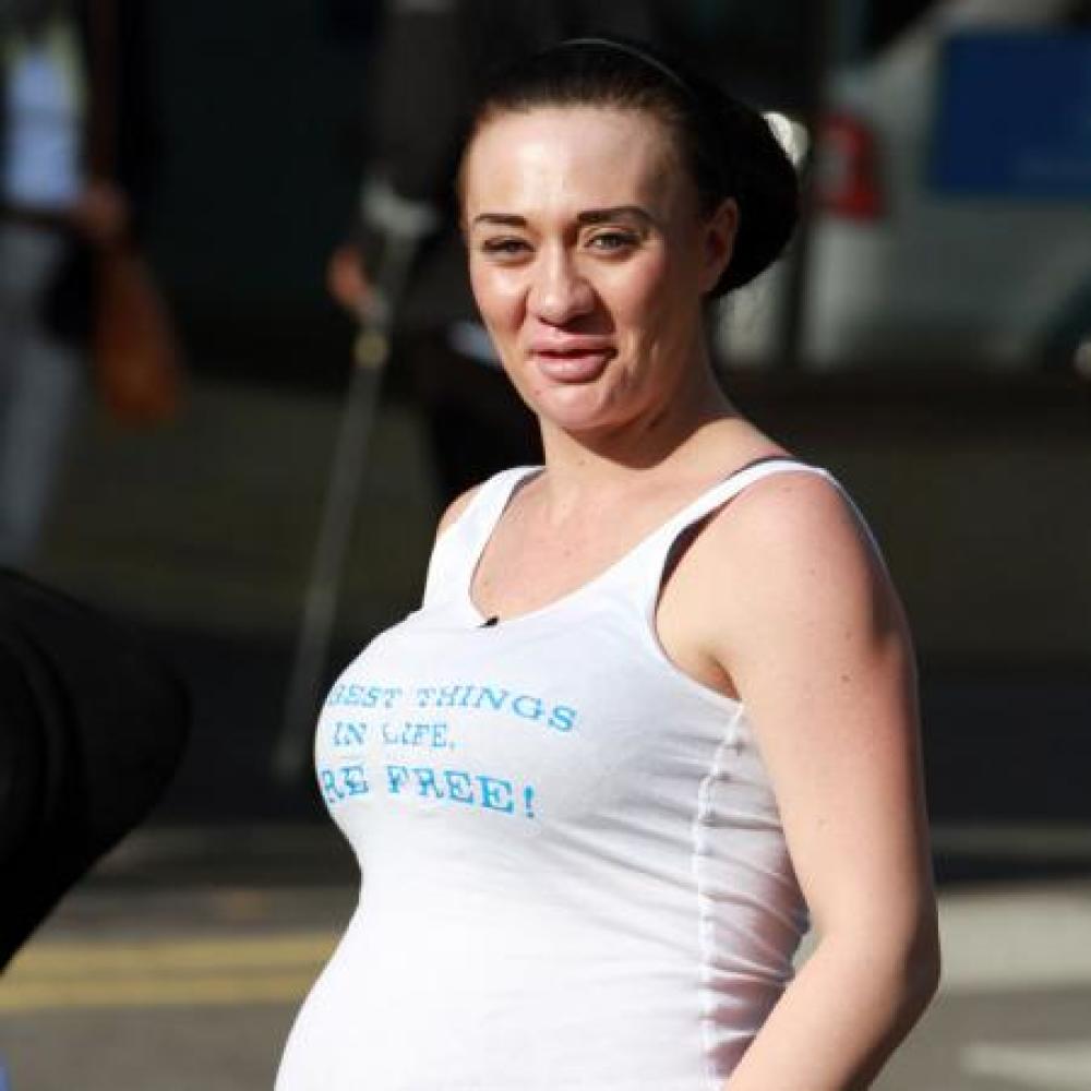 Josie Cunningham leaving hospital after birth