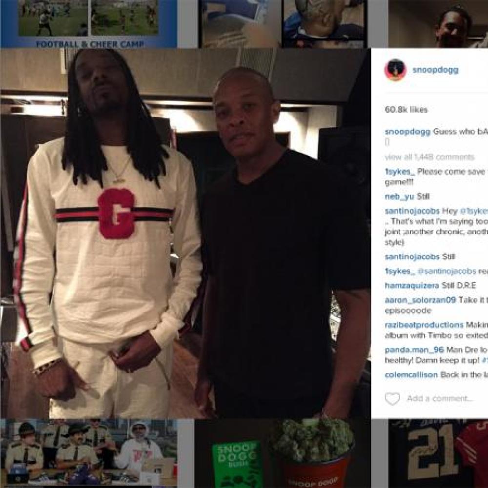 Snoop Dogg with Dr. Dre (c) Instagram