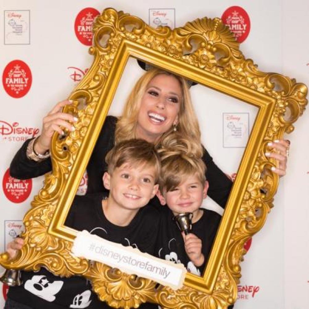 Stacey Solomon and her sons at the Disney Store