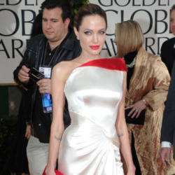 Angelina Jolie in Versace at the Golden Globe Awards