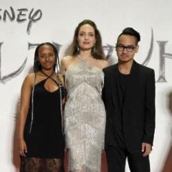 Angelina Jolie with Zahara and Maddox