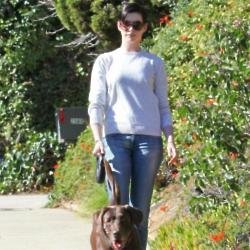 Anne Hathaway with her dog Esmeralda