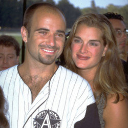 Brooke Shields says her ex-husband Andre Agassi smashed all his tennis trophies in a drug-fuelled fit of jealous rage after watching her film her finger-licking role in ‘Friends’