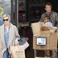 Sean Penn with Charlize Theron and her son Jackson