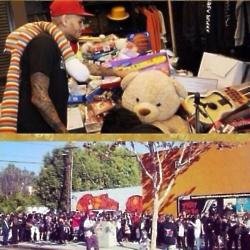 Chris Brown at charity toy drive