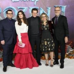 Chris Buck and Jennifer Lee with 'Frozen 2' colleagues
