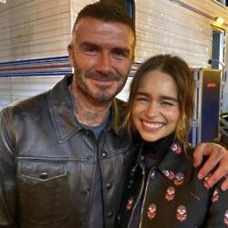 David Beckham and Emilia Clarke (c) Instagram