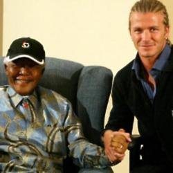David Beckham and Nelson Mandela in 2003