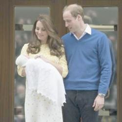The Duke and Duchess of Cambridge with their newborn daughter