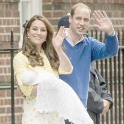 The Duke and Duchess of Cambridge with their newborn daughter