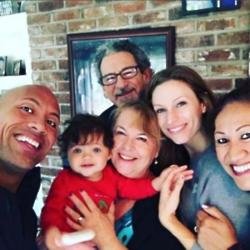 Dwayne Johnson with Sib Hashian and his family via Instagram