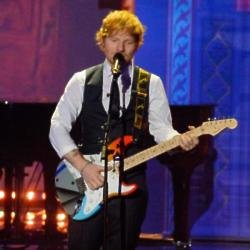 Ed Sheeran performing at the Victoria's Secret fashion show