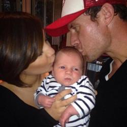 Frankie Sandford and Wayne Bridge with baby Parker 