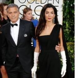 George Clooney and wife Amal at the Golden Globe awards