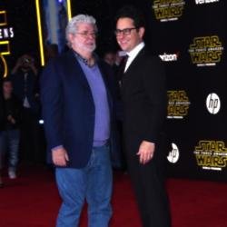 George Lucas with J.J. Abrams at Star Wars world premiere