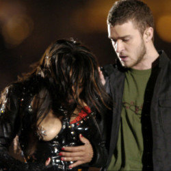 Janet Jackson and Justin Timberlake during the Super Bowl halftime show