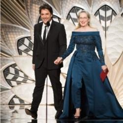 Javier Bardem and Meryl Streep at the 89th Academy Awards