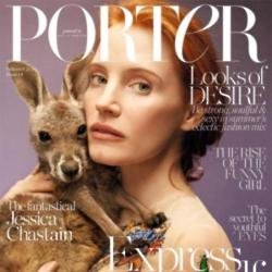 Jessica Chastain on the cover of PORTER magazine