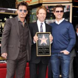 Jerry Bruckheimer with Johnny Depp and Tom Cruise