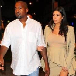 Kanye West and wife Kim Kardashian West