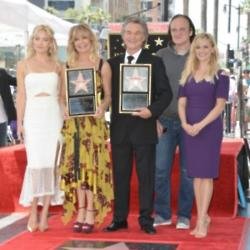 Kate Hudson, Goldie Hawn, Kurt Russell, Quentin Tarantino, and Reese Witherspoon