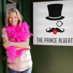 Kathy Beale outside The Prince Albert 