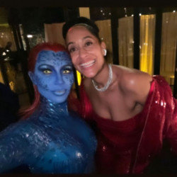 Kim Kardashian dressed as Mystique without realising Tracee Ellis Ross' party wasn't Halloween themed (c) Instagram