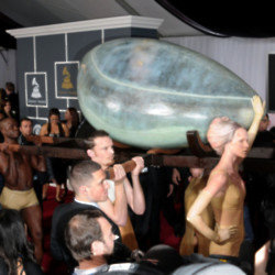 Lady Gaga inside egg at 2011 Grammys
