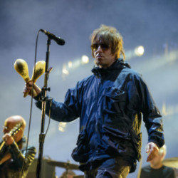 Liam Gallagher performing at The O2