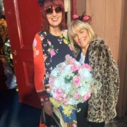 Linda Robson and Janet Street-Porter on set at Hollyoaks
