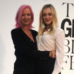Mary Greenwell with Fearne Cotton at the Glamour Beauty Festival 