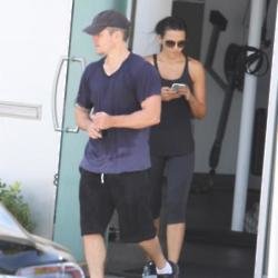 Matt Damon leaving the gym with wife Luciana