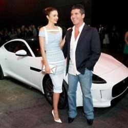 Miranda Kerr and Simon Cowell at the Jaguar launch