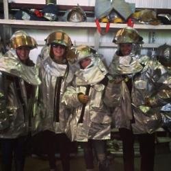 Miranda Lambert and her team in firefighter suits (c) Instagram