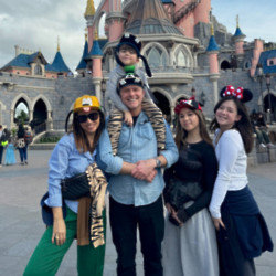 Myleene Klass and her family in Disneyland Paris
