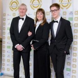 Nicholas Lyndhurst, Lucy Smith and their son Archie Lyndhurst at National Film Awards