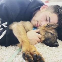Nick Jonas and his puppy Gino (c) Instagram