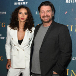 Nick Knowles and his girlfriend Katie Dadzie at the premiere of British film 'Kindling' at London's Curzon Soho