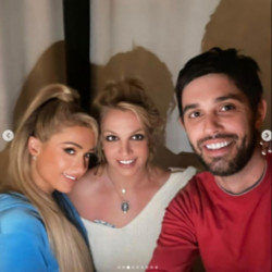 Paris Hilton with Britney Spears and Cade Hudson  (C) Paris Hilton/Instagram