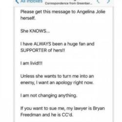 Perez Hilton's email response to Angelina Jolie's lawyers